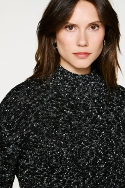 Selected Camisolas-Camisola de gola de algodão orgânico Preto