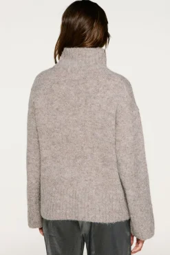 Selected Camisolas-Camisola de gola de alpaca Cinzento