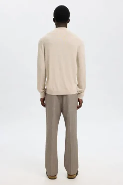 Selected Camisolas-Camisola de gola falsa 100% lã merino. Tostado