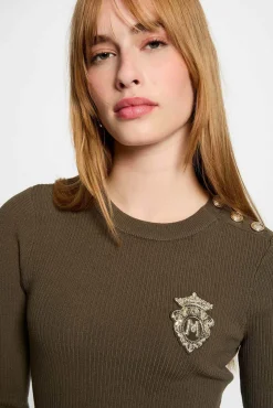 Morgan Camisolas-Camisola de gola redonda Verde