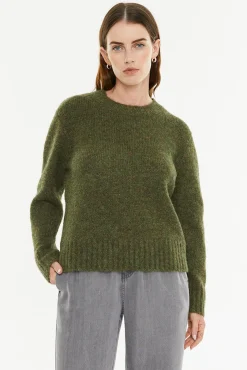 System Action Camisolas-Camisola de gola redonda verde