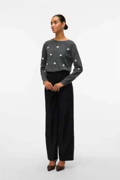 Vero Moda Camisolas-Camisola de gola redonda Cinzento