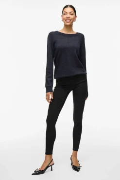 Vila Camisolas-Camisola de gola redonda de viscose Cinzento