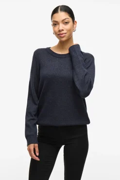 Vila Camisolas-Camisola de gola redonda de viscose Cinzento