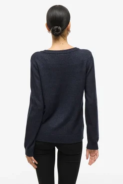 Vila Camisolas-Camisola de gola redonda de viscose Cinzento