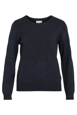 Vila Camisolas-Camisola de gola redonda de viscose Cinzento