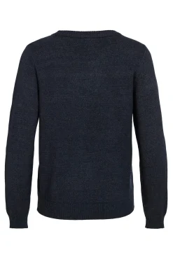 Vila Camisolas-Camisola de gola redonda de viscose Cinzento