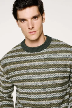 Selected Camisolas-Camisola de lã com gola caixa Verde