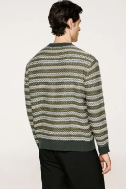 Selected Camisolas-Camisola de lã com gola caixa Verde