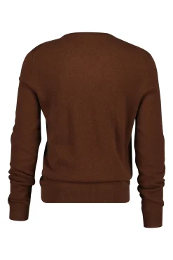 Gant Camisolas-Camisola de lã com gola em V Castanho