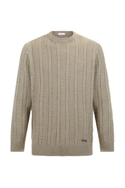 Pedro del Hierro Camisolas-Camisola de lã de cabos com gola redonda Verde