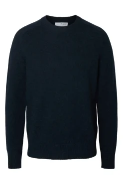 Selected Camisolas-Camisola de lã e alpaca Azul