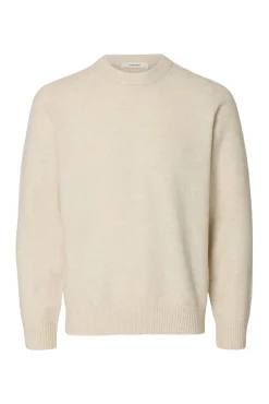 Selected Camisolas-Camisola de lã e alpaca Tostado