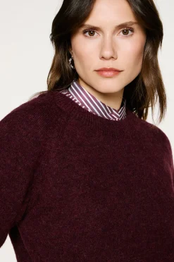 Selected Camisolas-Camisola de lã e alpaca Roxo