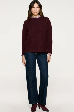 Selected Camisolas-Camisola de lã e alpaca Roxo