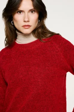 Selected Camisolas-Camisola de lã e alpaca Vermelho