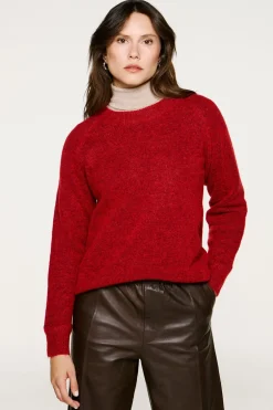 Selected Camisolas-Camisola de lã e alpaca Vermelho