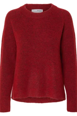 Selected Camisolas-Camisola de lã e alpaca Vermelho