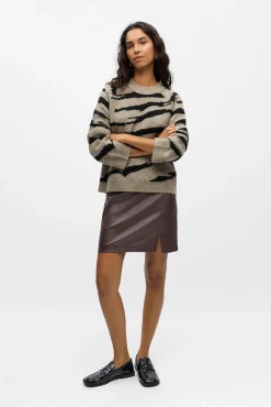 Object Camisolas-Camisola de lã e alpaca Castanho