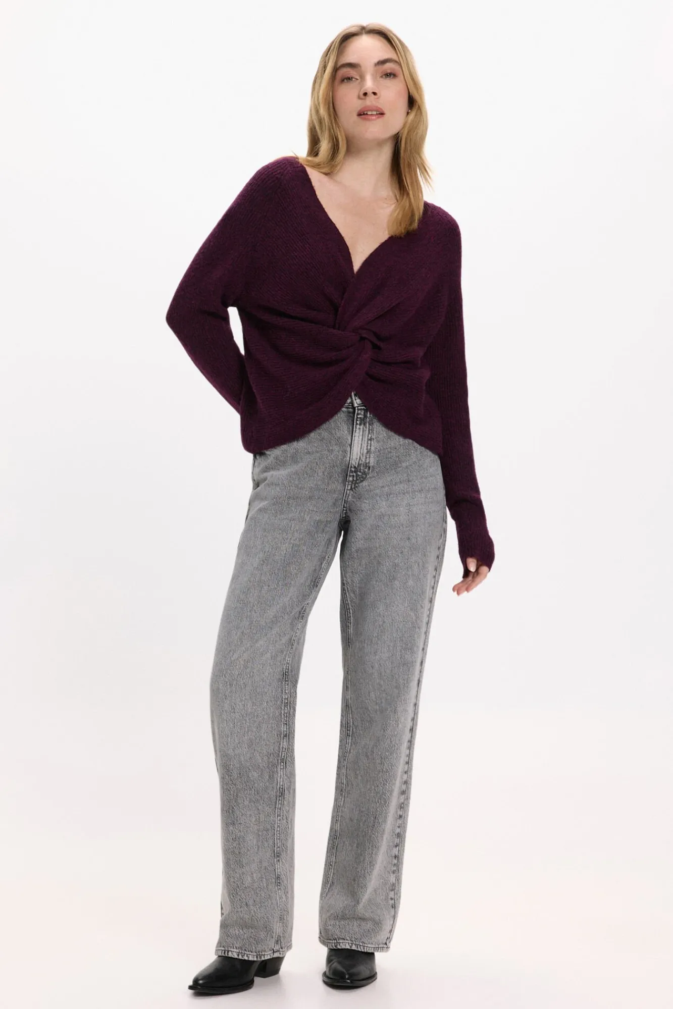 Vila Camisolas-Camisola de lã reversível Roxo