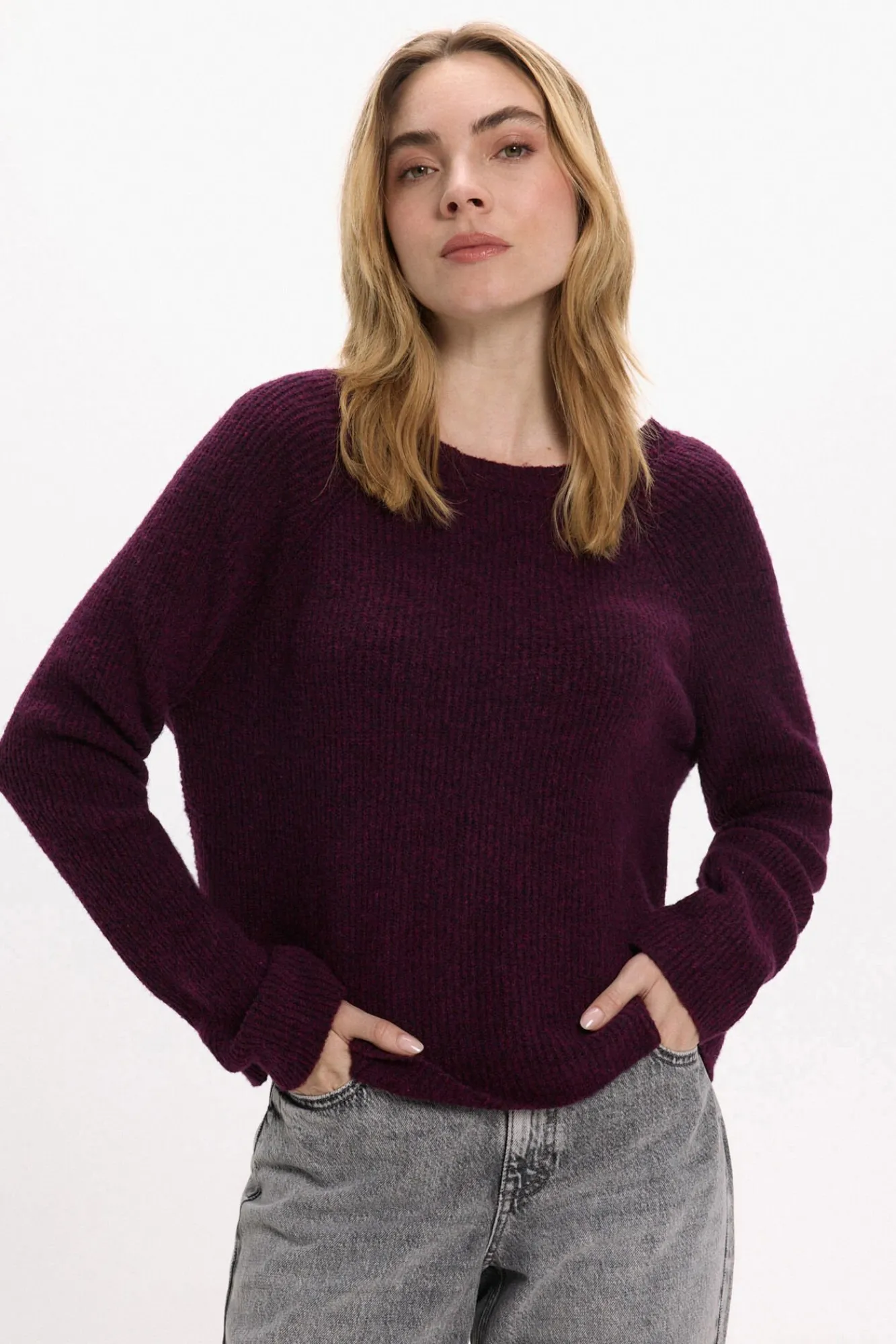 Vila Camisolas-Camisola de lã reversível Roxo