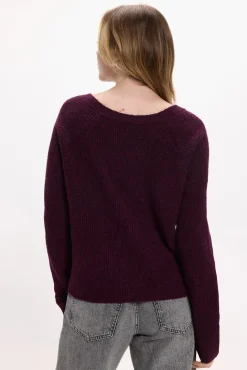 Vila Camisolas-Camisola de lã reversível Roxo