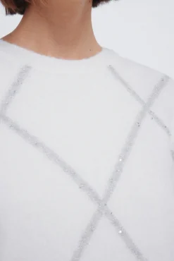 Springfield Camisolas-Camisola de lantejoulas com diamantes cru