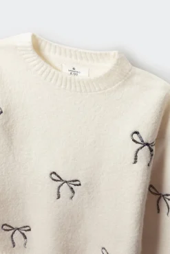 Springfield Kids Malhas-Camisola de laço para menina bege