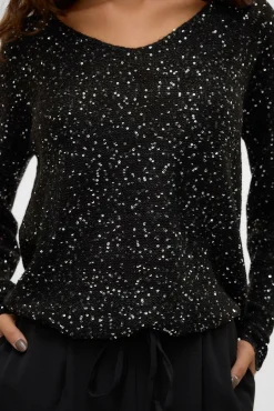 Vero Moda Camisolas-Camisola de lurex e lantejoulas Preto