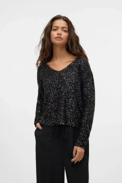 Vero Moda Camisolas-Camisola de lurex e lantejoulas Preto