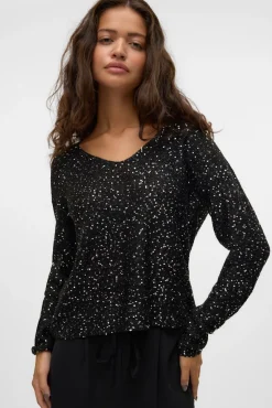Vero Moda Camisolas-Camisola de lurex e lantejoulas Preto
