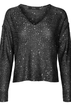 Vero Moda Camisolas-Camisola de lurex e lantejoulas Preto