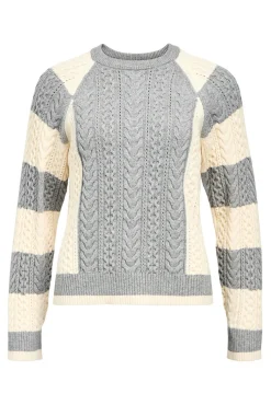 Object Camisolas-Camisola de malha bicolor com cabo Cinzento