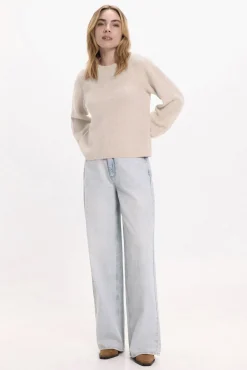 Vila Camisolas-Camisola de malha com detalhe de punho Tostado