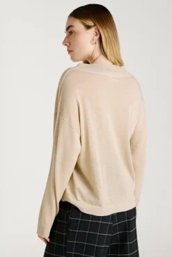 Vila Camisolas-Camisola de malha com glitter Tostado