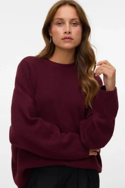 Vero Moda Camisolas-Camisola de malha com gola redonda Roxo