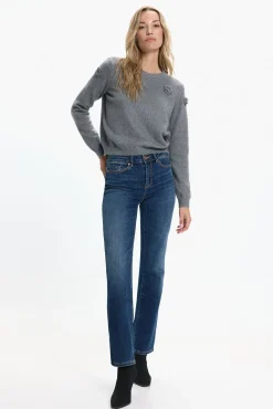 Vero Moda Camisolas-Camisola de malha com gola redonda Cinzento