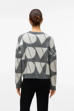 Vero Moda Camisolas-Camisola de malha com gola redonda Cinzento