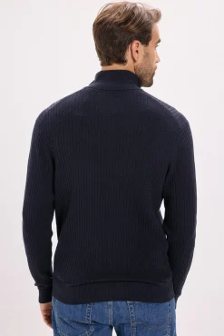 Jack & Jones Camisolas-Camisola de malha com gola com fecho-éclair Azul