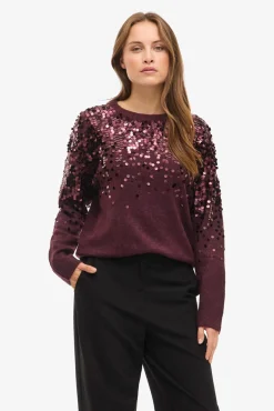 Vila Camisolas-Camisola de malha com malha Roxo