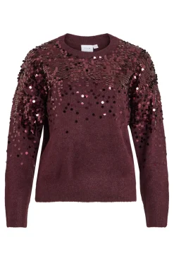 Vila Camisolas-Camisola de malha com malha Roxo