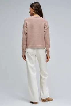 Salsa Jeans Camisolas-Camisola de malha com marca Tostado