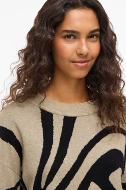 Vila Camisolas-Camisola de malha com viscose Tostado