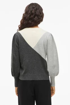 Vila Camisolas-Camisola de malha com viscose Cinzento