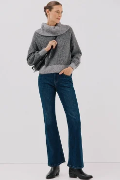 Cortefiel Camisolas-Camisola de malha combinada Cinzento