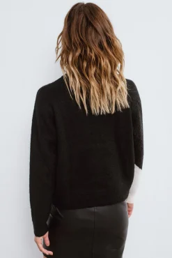 Vila Camisolas-Camisola de malha cor block Preto