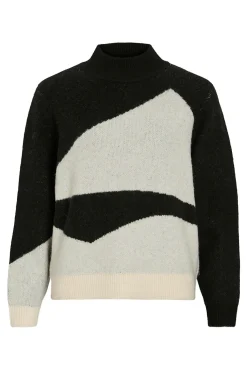 Vila Camisolas-Camisola de malha cor block Preto