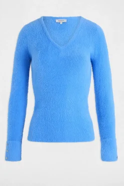 Morgan Camisolas-Camisola de malha de manga malha Azul