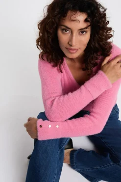 Morgan Camisolas-Camisola de malha de manga malha Subiu