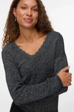 Vero Moda Camisolas-Camisola de malha de manga comprida Cinzento